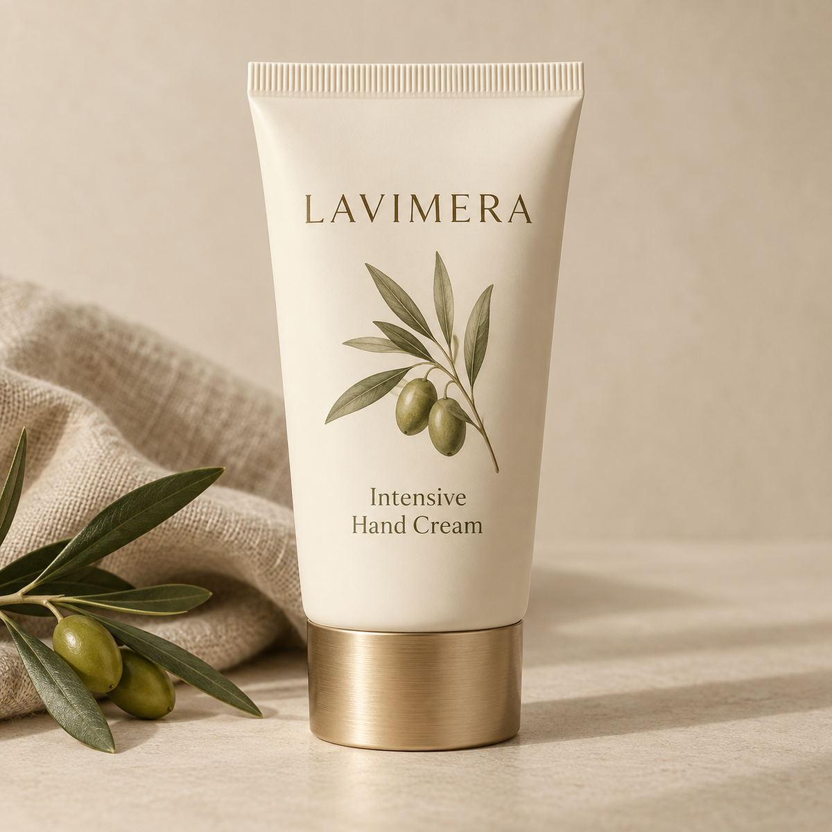 LAVIMERA Intensive Hand Cream in a premium botanical setting