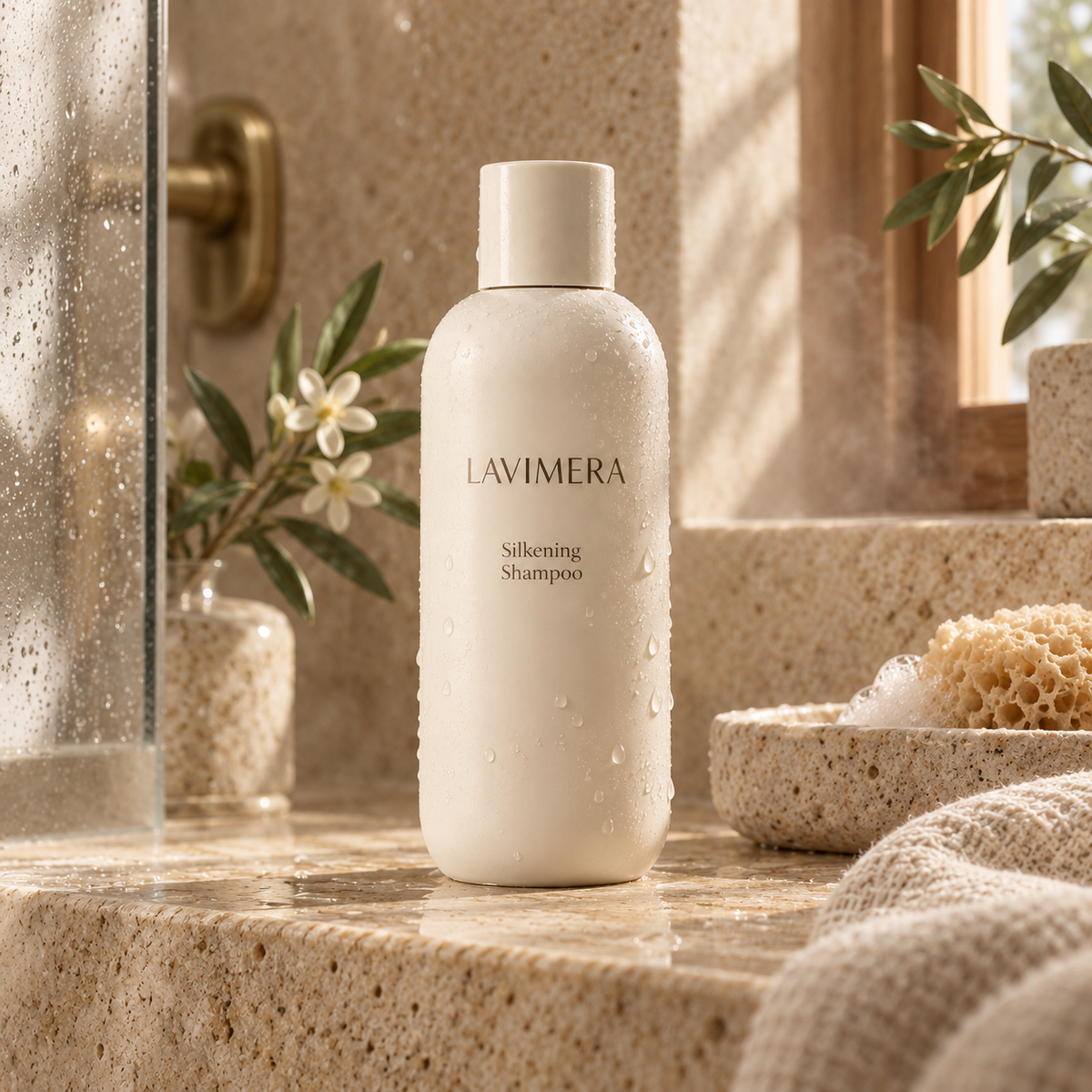 LAVIMERA Silkening Shampoo in a refined shower ritual