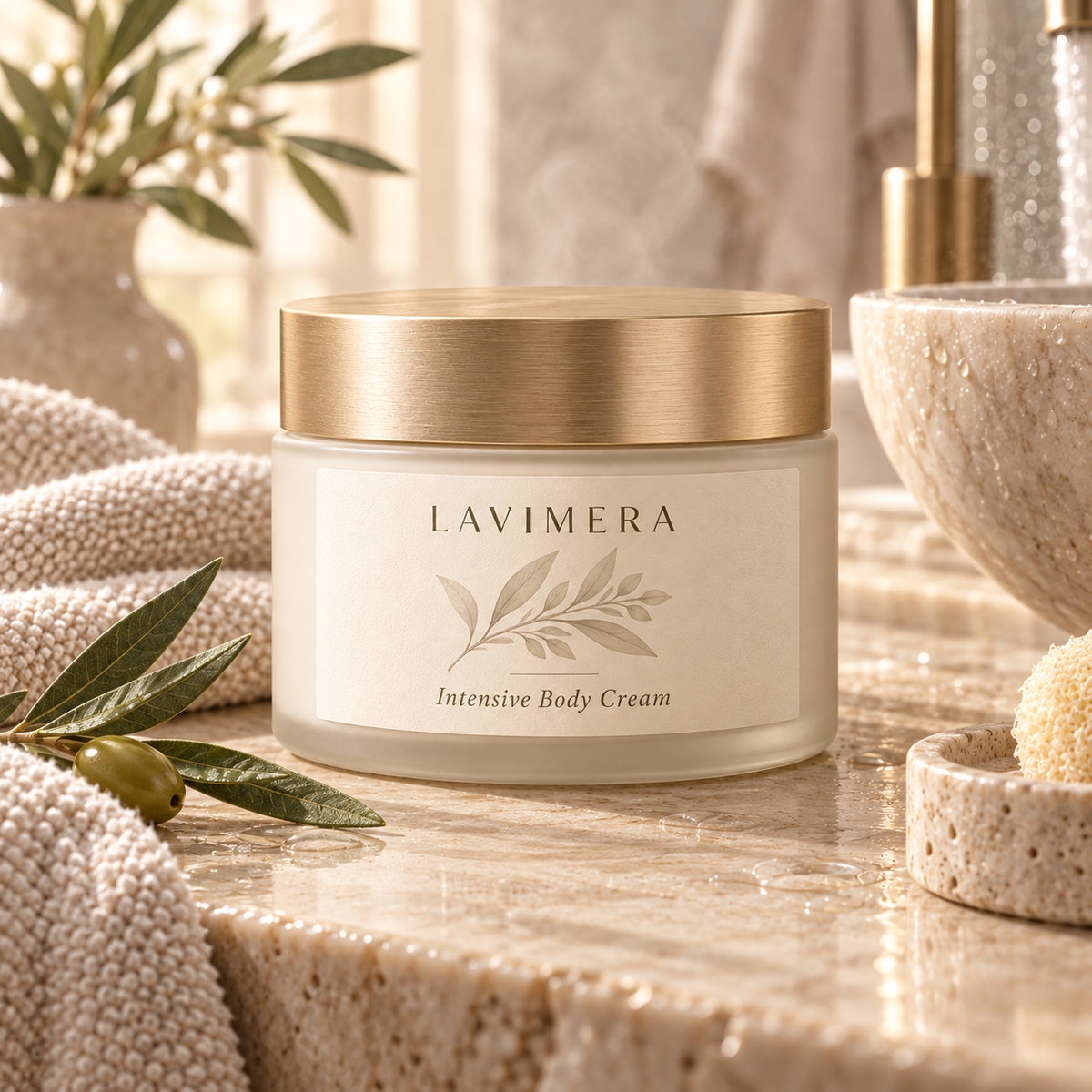 LAVIMERA Intensive Body Cream in an evening care ritual