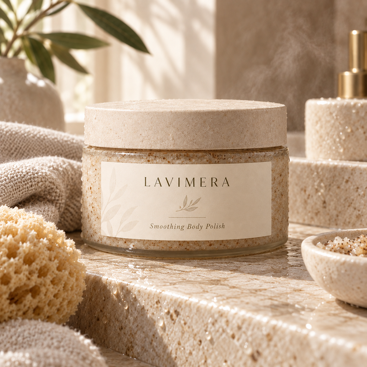 LAVIMERA Smoothing Body Polish in a body care ritual