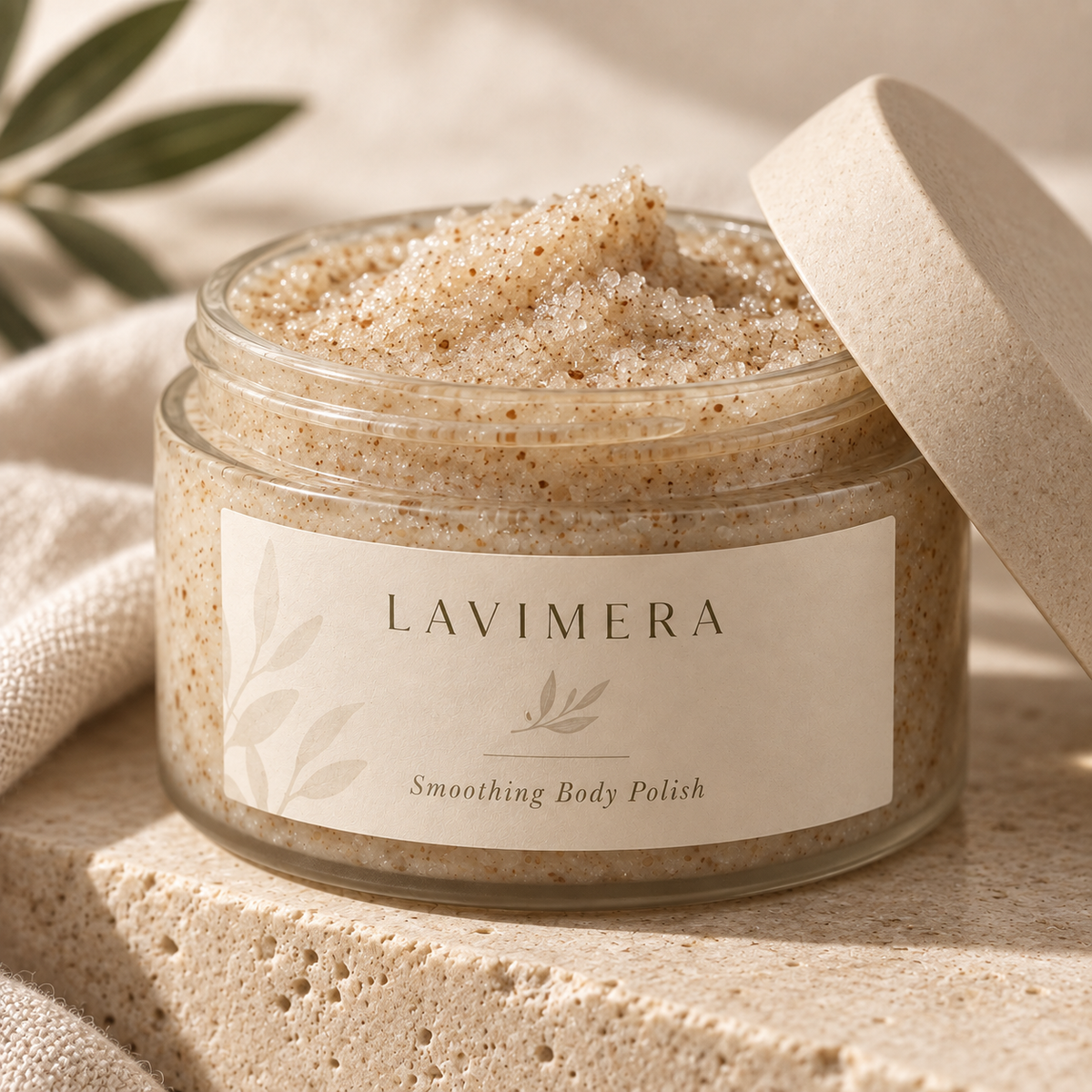 Close-up of LAVIMERA Smoothing Body Polish texture