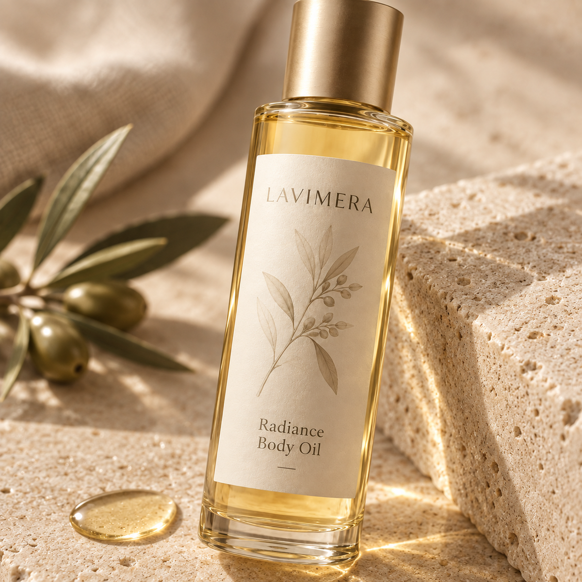 Close-up of LAVIMERA Radiance Body Oil texture