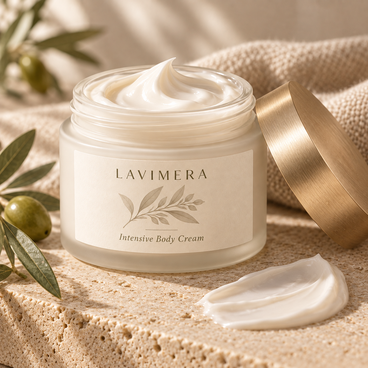 Close-up of LAVIMERA Intensive Body Cream texture