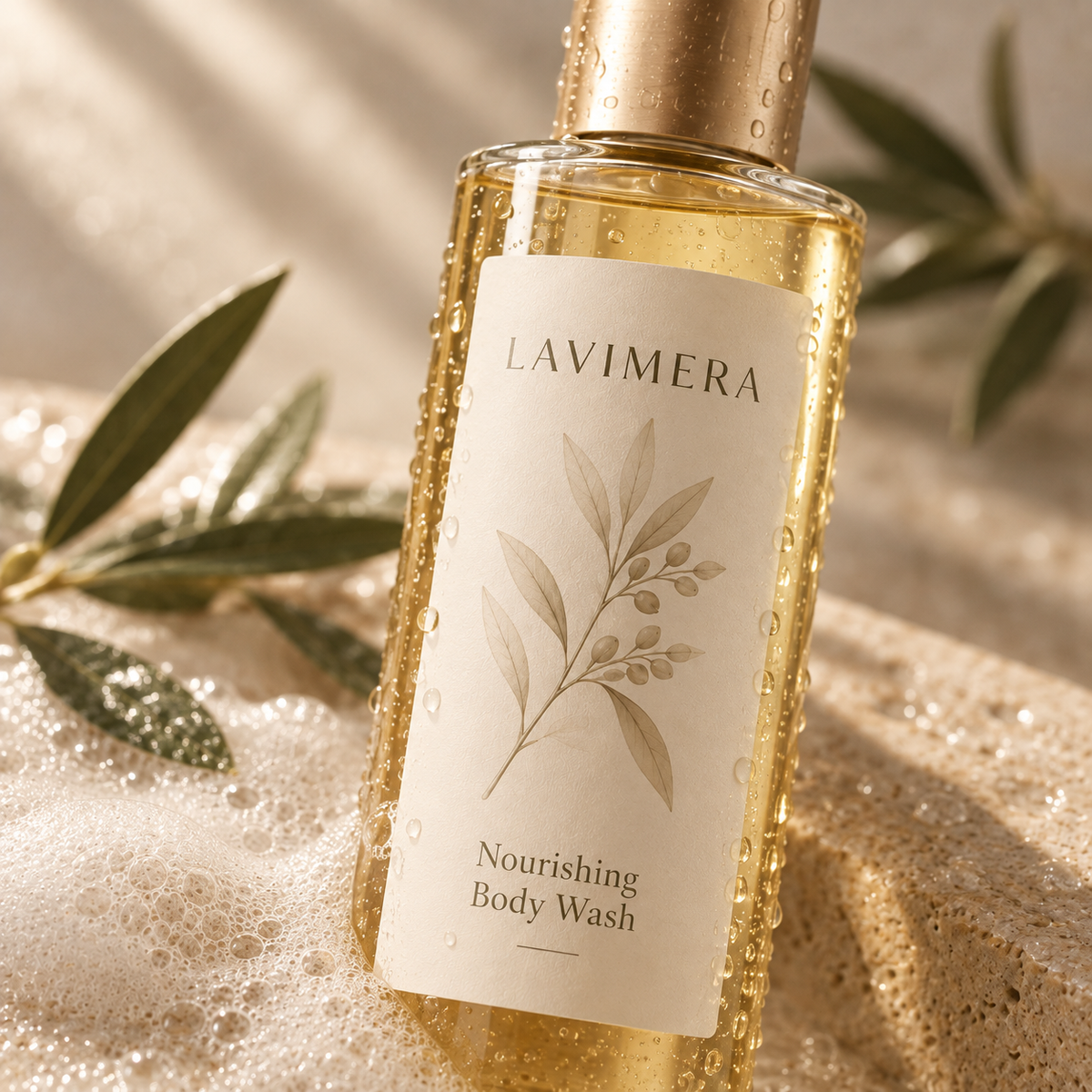Close-up of LAVIMERA Nourishing Body Wash texture
