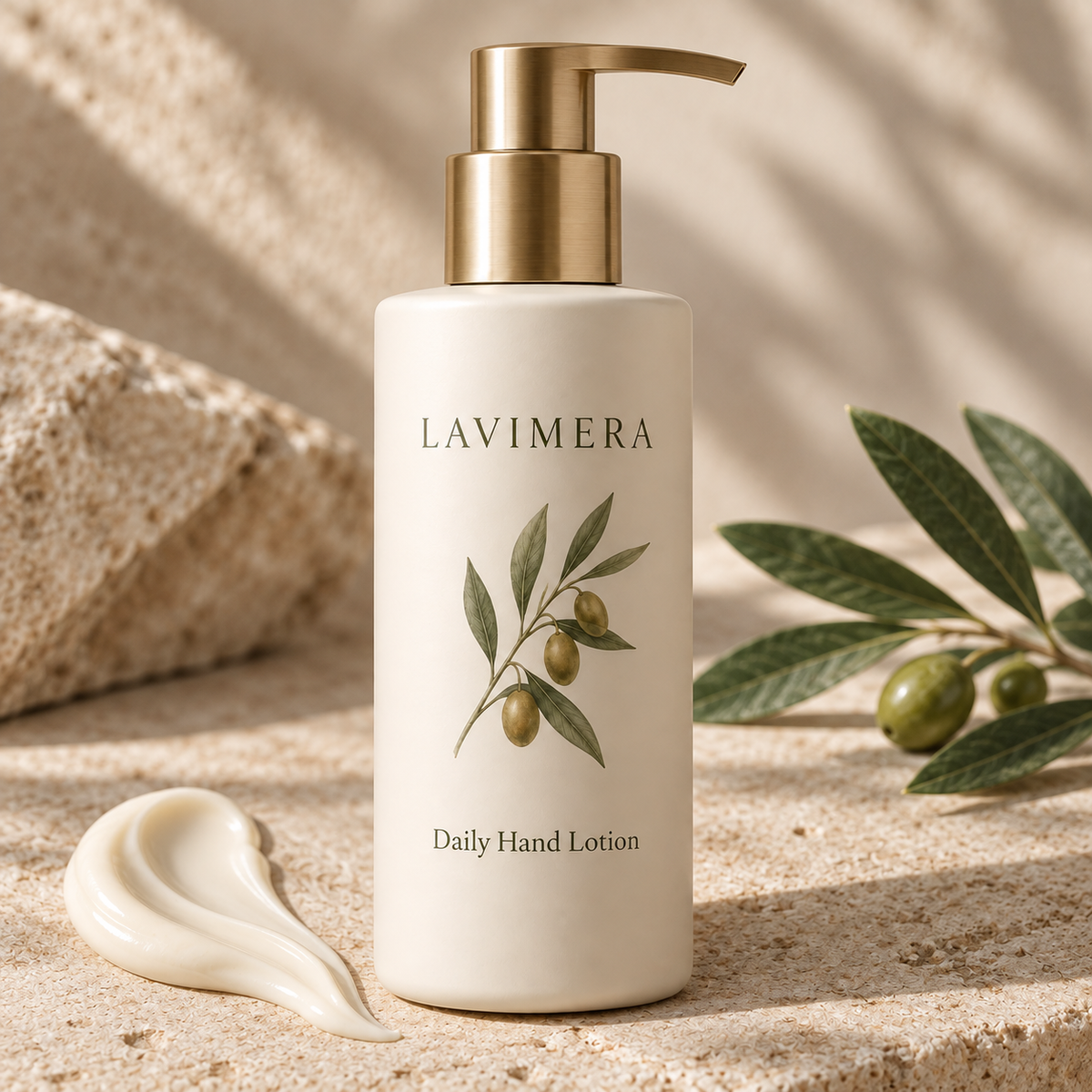 Close-up of LAVIMERA Daily Hand Lotion texture