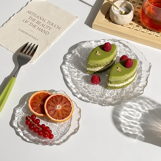 Dreamy Ice-Dew Series | Irregular Art Glass Plates